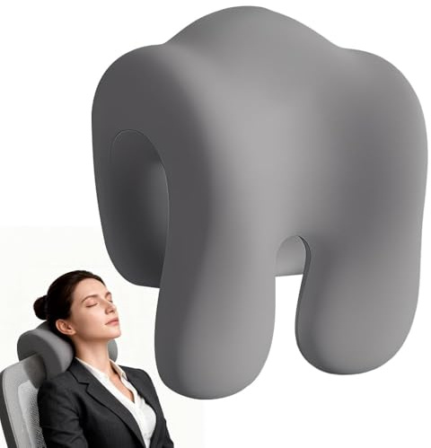 Wxeadu Reposacabezas Silla Oficina, Almohada Ergonómica para Sillas de Oficina, Cojín Cervical Ergonómico para Sillas de Oficina, Soporte Cervical para Sillones y Sillas de Jardín (Negro)