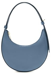Furla Leder Schultertasche Abendtasche Delizia Mini Shoulder Bag Grigio Blu dunkelblau