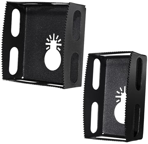 Teilmix Square Drywall Outlet Slot Cutter 2 Pcs Oscillating Tool to Cut in Single Gang Wall Boxes, One Step in Place Electrical Box Cutter Compatible with Dewalt Oscillating Multi-Tool