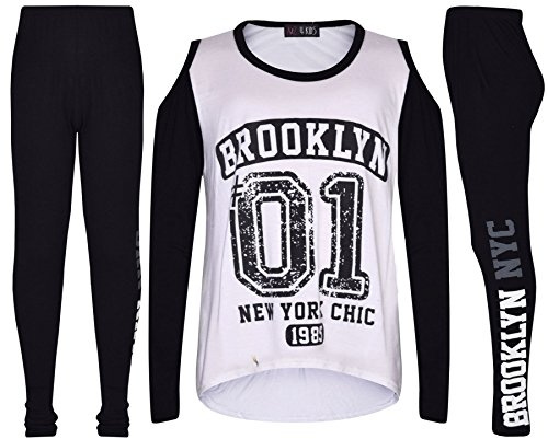 A2Z 4 Kids Girls Top Kids Brooklyn #01 New York Chic 1985 Print Trendy T Shirt Top & Fashion Legging Set Age 7-13 Years