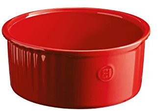 Emile Henry EH346880 Moule à Soufflé, Céramique, Rouge Grand Cru, 21 cm, 23 x 21, 5 x 10 cm