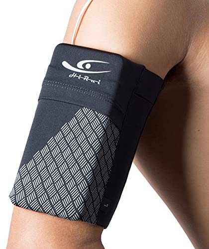 HiRui Universelles Sportarmband, Handy-Armband, Ärmel, Laufarmband für Training, kompatibel mit iPhone 16/16Plus/Pro/15/15Plus/14/13, Samsung Galaxy, alle Handys (Medium, Schwarz)