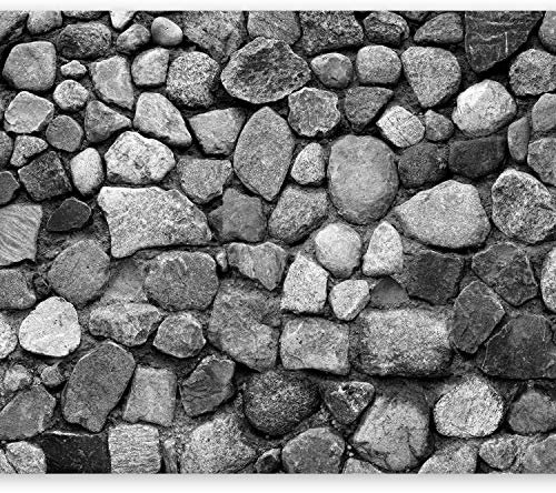 murando Fototapete selbstklebend Steinwand 392x280 cm Tapete Wandtapete Klebefolie Dekorfolie Tapetenfolie Wand Dekoration Wandaufkleber Wohnzimmer Steine Mauer Steinoptik Steinmauer 3D