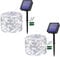 Solar Lights Outdoor Waterproof, 2X14M Total 240LED Garden Solar Fairy Lights,Silver Wire Outdoor Fairy Lights for Gazebo,Garden Decoration,Home,Trees,Terrace,Weddings,Party(2 Pack, White)