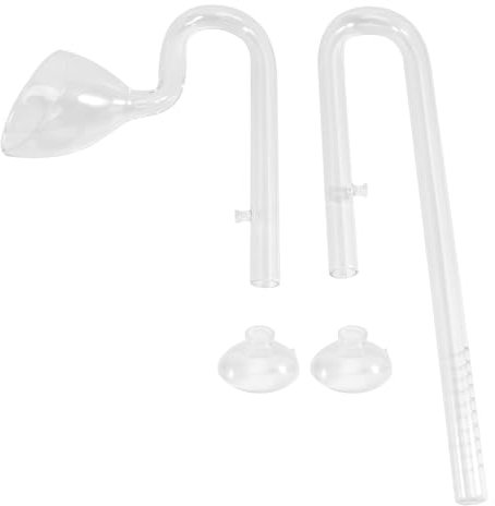 Losueeun 16 mm Aquarium Glas Zufluss Abfluss Lilienrohr Rohr Aquarium Wasserwasser Pflanze Kanister Filter Saugnapf Set