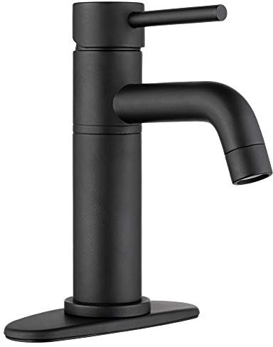 Dura Faucet RV Robinet d'évier de salle de bain à poignée unique 20,3 cm pour camping-car – Plaque de pont en option (noir mat)