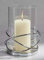 Decorative Silver Circular Lantern Hurricane Candle Holder Metal Frame for Pillar Candle Height : 16cm.