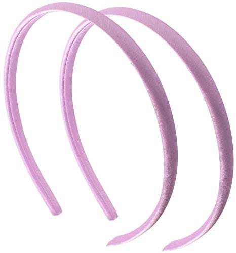 Topkids Accessories 2x Thin Satin Hair Bands Headbands Alice Bands Girls Women Kids Hairband Head Band Adult Party Bag Fillers Bridesmaid Festival 1cm 0.4 (Lilac)