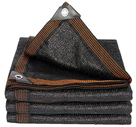 Zlovne Red de Sombra de Jardín,Malla Sombreadora 90% Protección UV,Solar Sombra Paño Hdpe Transpirable de Secado Rápido,Malla de Sombreo Negro para Invernadero Porche Balcón Coche (4x6m)