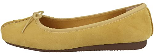 Clarks Women's Freckle Ice Ballet Flats, Yellow Suede, 4 UK