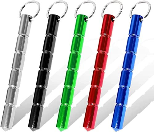 MaoNativey 5 Stück Self Defense Keychain, Schlüsselanhänger Selbstverteidigung Druckverstärker Sicher schlüsselbund,Frauen Anti-Wolf-Werkzeug für Draussen Überleben Notfall