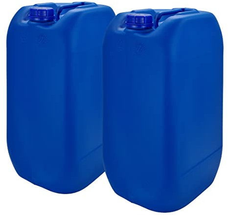 Bidón Garrafa Plástico Azul 30 litros apilable. Apta para uso alimentario como depósito contenedor de agua potable. Homologación para transporte ADR. 2 Unidades.