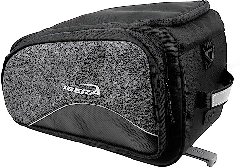 Ibera MIK Erweiterbare Pendlertasche, langlebig, stilvoll für den täglichen Pendler, Verstellbarer Riemen und reflektierende Details für Komfort und Sicherheit, Schwarz