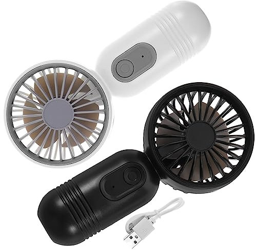 LIFKOME 2pcs Mini Hand Held Fan Portable Battery-powered Fan for Desk Personal Outdoor Use