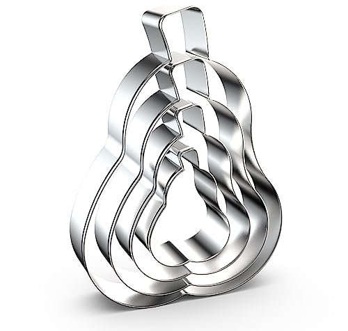 Ausstechformen-Set in Birnenform, 12,7 cm, 10,2 cm, 7,6 cm, 5,1 cm, 4-teilig, Edelstahl