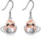 Faultier Ohrringe für Damen Mädchen 925 Sterling Silber Tassen Hängend Ohrhänger Faultier Schmuck Geschenk
