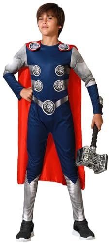 Atosa | Child Thor Comic Hero Costume | God of Thunder | Robe and Cape | Hammer Not Included | Ideal for Carnival, Halloween and Parties | Children's Costumes for Children 5-6 Years