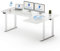 FLEXISPOT L Shape 4 Legs Electric Standing Desk 180 * 110cm Dual Motors Height Adjustable Sit Stand Home Office Workstation with Memory Smart Panel, Splice Board, White