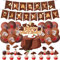 Schokolade Party Supplies Schokolade Geburtstag Party Dekorationen Set Mit Schokolade Geburtstag Banner Kuchen Cupcake Toppers Ballons für Schokolade Baby Dusche Dekorationen