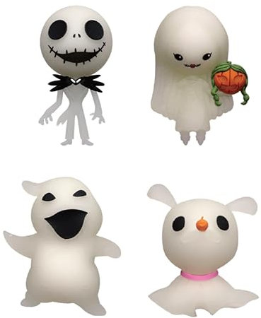 Monogram Nightmare Before Christmas 3D-Schaumstoffmagnete, leuchtet im Dunkeln, 4 Stück – Jack, Sally, Zero & Oogie Boogie Magnet für Kühlschränke, Büro und Schließfächer