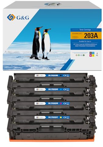 G&G 203A Toner kompatibel mit HP 203A 203X CF540A CF541A CF542A CF543A Color Laserjet Pro MFP M281fdw M281fdn M254dw M281cdw M280nw M254nw M254dn M281 M254