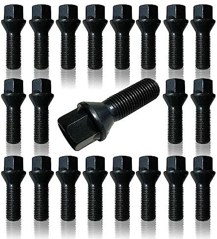 BIMECC Set of 20 Alloy Wheel Bolts for BMW 1 Series F20 F21 (2011 - onwards) | 3 Series F30 F31 (2012 - onwards) | 4 Series | 5 Series F10 F11 (2011 - onwards) - M14x1.25-27mm Thread - Taper - Black