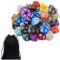 LEEQ 42pcs Poliedrici Dadi - 10 Facce Dadi da Gioco Colorati Dadi per DND Rpg Gioco e Matematica, con Borse di Velluto