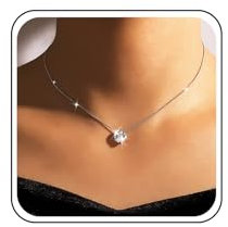 Atentuyi Boho Zierliche Kette Zarte Halskette Silber Einfache Kette Minimalistische Halskette Funkelnder Kristall Solitär Halskette Runder Punkt Cz Anhänger Halskette Dünner Choker Frauen Und Mädchen