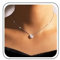 Atentuyi Boho Zierliche Kette Zarte Halskette Silber Einfache Kette Minimalistische Halskette Funkelnder Kristall Solitär Halskette Runder Punkt Cz Anhänger Halskette Dünner Choker Frauen Und Mädchen