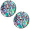 mookaitedecor Abalone Shell Crystal Stone Drawer Knobs with Screws Set of 2, Round Shaped Stone Pulls Handle for Dresser Cabinet Cupboard Furniture Rainbow Colourful Knobs Decorative Home Decor