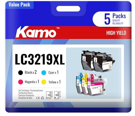 kamo LC-3219 Druckerpatronen Multipack Kompatibel mit Brother LC3219 LC-3217 LC3217 Patronen (5er-Pack), für MFC-J5330DW MFC-J5335DW MFC-J5730DW MFC-J5930DW MFC-J6530DW MFC-J6930DW MFC-J6935DW