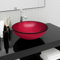 CIADAZ Waschbecken Hartglas 42x14 cm Rot, Aufsatzwaschbecken, Bathroom Sink, Waschtisch, Aufsatzbecken, Ablaufgarnitur - 345266
