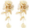 TOFBS Ohrringe für Damen 925 Silber Nadel Ohrring Personalisierter Übertriebene Tropfen Ohrringe Hohl Metall Filigrane Blumenohrringe Modeschmuck(Gold)