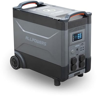 ALLPOWERS R4000 Centrale Elettrica Portatile, 3600Wh LiFePO4 Capacità Espandibile, Generatore Solare con 4 Uscità CA da 4000W, UPS, Power Station Portatile per Backup Domestico, Campeggio, Viaggio