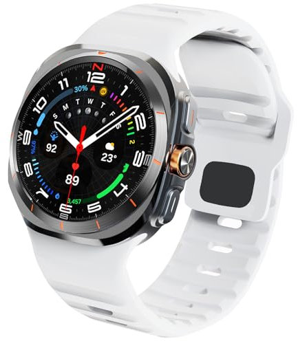 FunBand Compatible avec le Bracelet Samsung Galaxy Watch Ultra,47mm Bracelet sportif souple et respirant pour Samsung Galaxy Watch Ultra 47mm Smartwatch (Blanc)