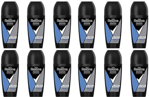 12x Rexona Men Maximum Protection Deo Roll-On Cobalt Dry Anti-Transpirant, 50ml (12er Pack)