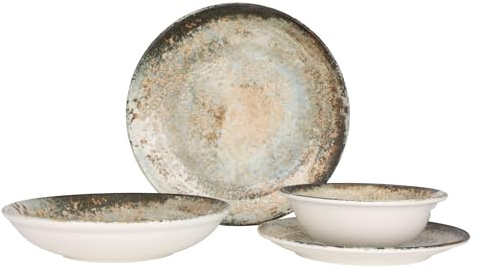 Rinart Geschirrset (Medium) - Obvara - 24 teilig - 6 Personen - Porzellan
