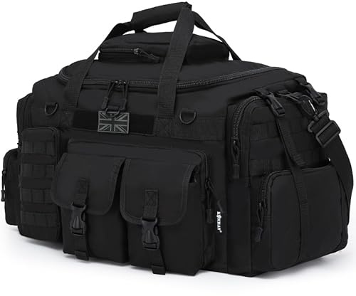 Tactical Saxon 50 Litre Holdall Bag Black Police Security Special Forces Army Military Car Patrolmen Sport Gym Fitness Tote Travel Training Workout Kit Pack 50L