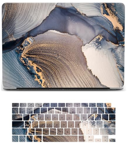 Hard Case Compatible with Old Version MacBook Pro 13 inch Case 2012 2011 2010 2009 2008 Release Model A1278 with CD-ROM, Plastic Hard Shell Case Cover & Keyboard Cover Skin, Blue marble