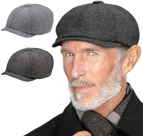 JSTHHTT Schiebermütze Herren & Damen, Unisex Newsboy Cap, Barett Cap für Frühling Herbst Winter, 55-59cm