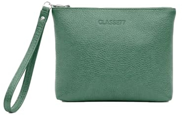 CLASSE77 Pochette a Mano in vera Pelle morbida - Borsetta Piccola Clutch con Laccetto da Polso, per Uomo o Donna, pratica ed elegante - Produzione artigianale - Made in Italy