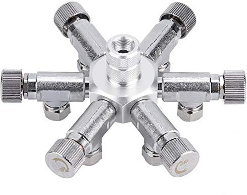 Akozon CO2 Multi-Channel Splitter - Carbon Dioxide Distribution Manifold for Hydroponics and Agricultural Systems (6 Passes)