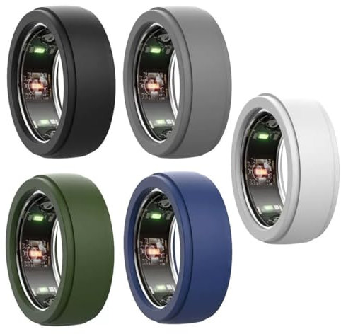 NHQZ 5 Stück Smart Ring Protector Kompatibel mit Oura/Ultrahuman Ring/Samsung Galaxy Ring Protector, Anti-Scratch Silicone Ring Cover für Oura Ring Gen 4 3/Ultrahuman Ring Air (S,6-9)