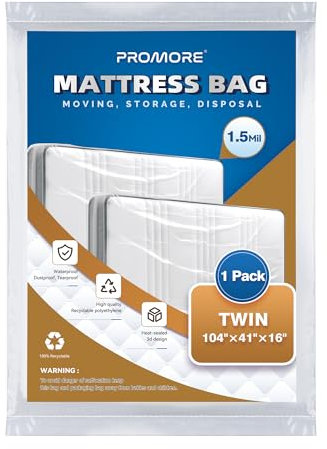 PROMORE Matratzenhülle 90 x 200/100 x 200 cm für Umzug und Lagerung Schutzhülle für Matratzen Matratzentasche Aufbewahrung Kunststoff Matratzenbeutel, Reißfeste Wiederverwendbare Matratzentasche