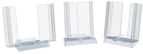 EUROPEL 3-in-1 Prospekthalter Aufsteller - Prospektständer verstellbar - für A4, A5, 1/3 A4 - Transparent - Broschürenständer für Büros - Broschürenhalter im Hochformat