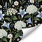 CHDITB Dunkle Blumen Tapete,Blumen Möbelfolie Klebefolie,Vintage Schwarz Tapete Selbstklebend,Schlafzimmer Tapete (44x300cm)Schwarze Pflanzen Möbelfolie Aufkleber,Klebefolie Möbelaufkleber Badezimmer