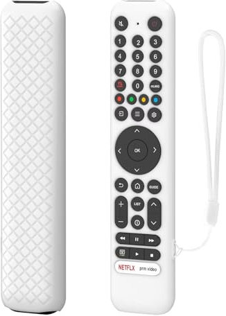 FTRONGRT Funda Compatible con TCL RC716 / TCL RC833, Anti-Caída, Anti Choques, Ultrafino y Ligero Silicona Suave Mando a Distancia Funda Protectora. Blanco