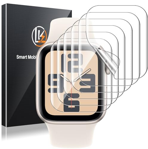 LK 8 Pack Screen Protector for Apple Watch Series SE 6 5 4 40mm/ Series 9 8 7 41mm, High Definition, Bubble Free, Clear Flexible TPU Film, Easy Installation, for iWatch 40/41mm