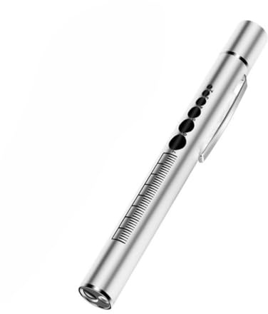 Linterna portátil recargable de doble fuente de luz, para médico, enfermera, de acero inoxidable, linterna LED, luz amarilla y blanca, 2 en 1