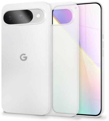 NALIA Ultra Slim Hardcase für Google Pixel 9 - Hülle, Weiß Transparent | Vergilbungsschutz, UV-stabiles Polycarbonat, Linsen einzeln umschlossen, Anti-Fingerprint, Soft-Touch Grip